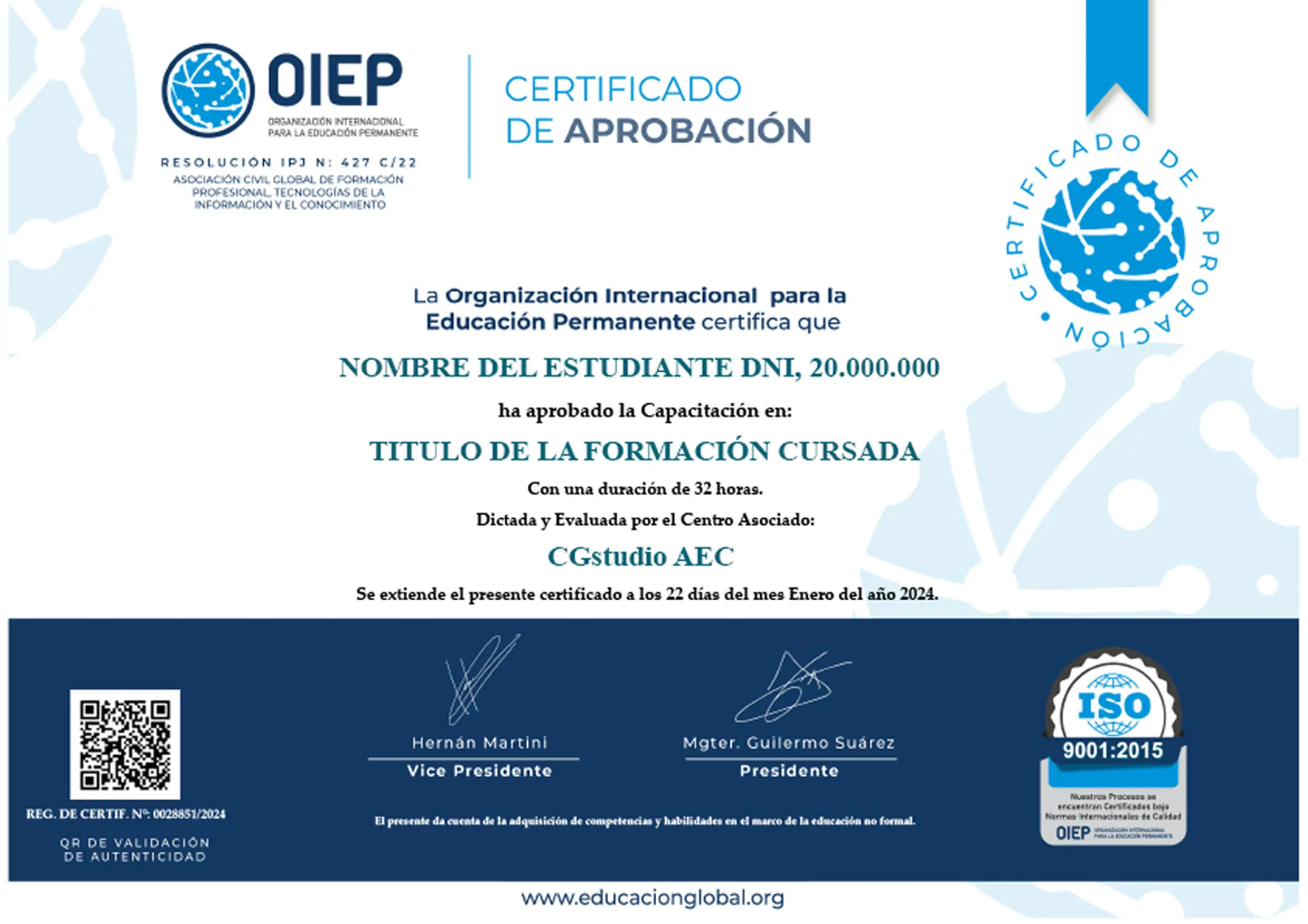 Certificado de Aprobación OIEP